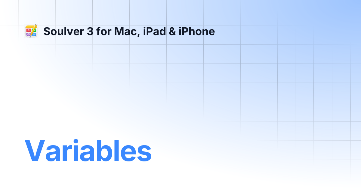 Variables soulver 3 for mac ipad iphone